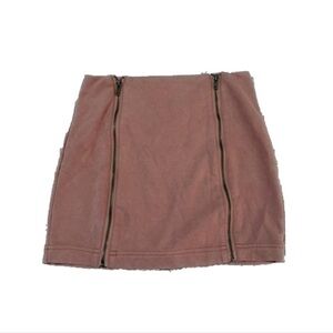 Tinseltown Dusty Mauve Double-Zip Mini Skirt